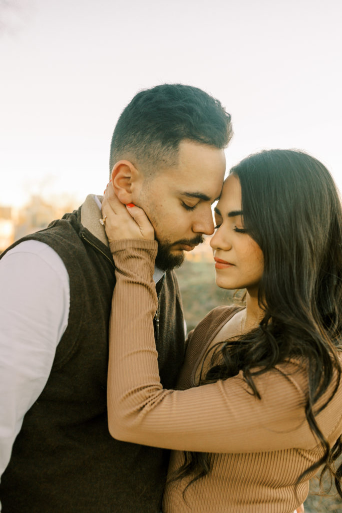 couple-wearing-neutral-colors-in-downtown-nashville-engagement-session